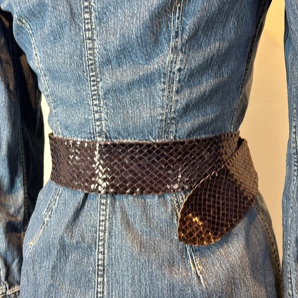 Nine West vintage eggplant purple 100% leather  weaved belt size large - Picture 3 of 11